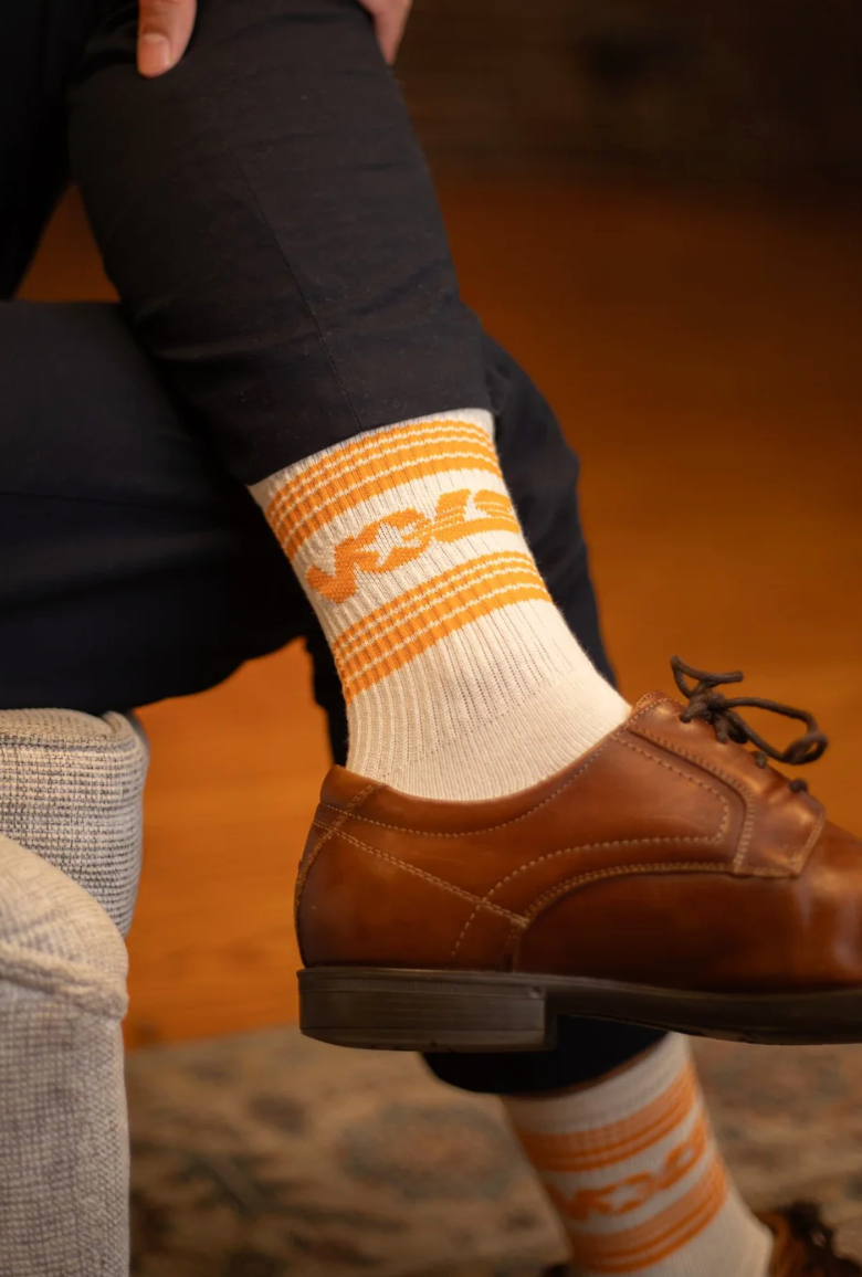 Vol Club x Hippy Feet Cream Sunrise Stripe Socks